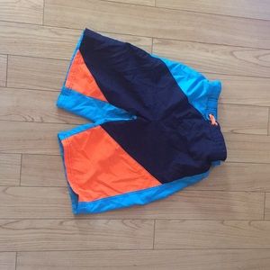Blue and Orange Swim Trunks